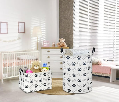 NTAOHAMPER Rectangular Storage Basket,Collapsible Gift Basket with Handles,Kids Toys/Books Box,Room Decor(Paw)