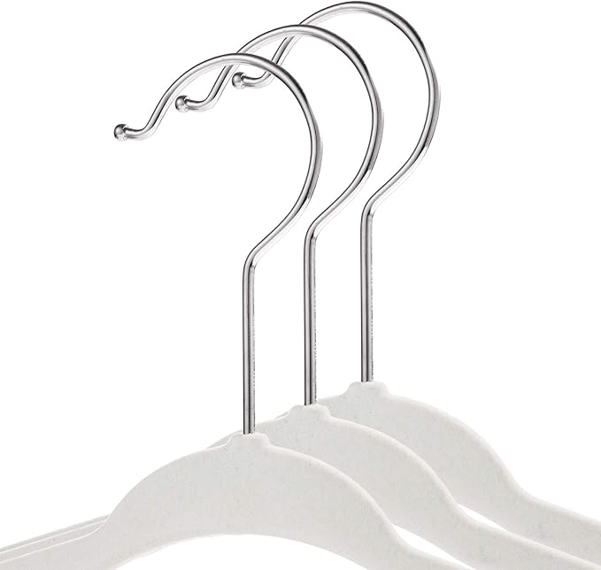 Casafield 50 Velvet Baby Hangers - 11" Size for Infant & Toddler Clothes - Ivory