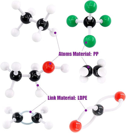 Swpeet 267 Pcs Organic Chemistry Molecular Model Student and Teacher Kit, Chemistry Molecular Model Student and Teacher Set - 116 Atoms & 150 Links & 1 Short Link Remover Tool
