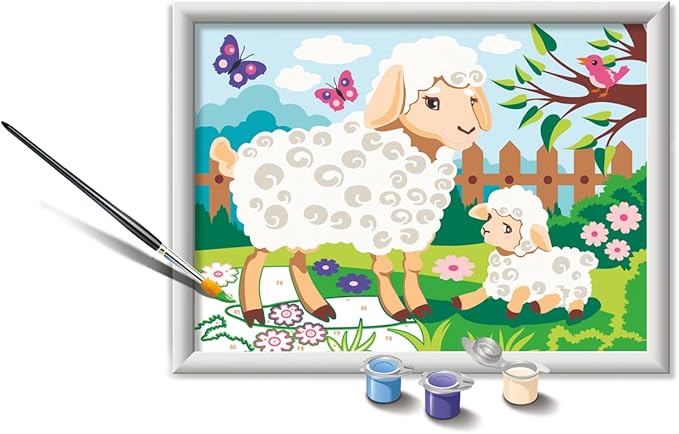 Ravensburger CreArt Sheep and Lamb Paint by Numbers Kit for Kids - 23723 - Painting Arts and Crafts for Ages 9 and Up