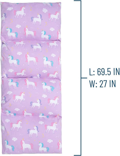 Wildkin Kids Floor Lounger: Ideal for Boys and Girls, Travel-Friendly, Perfect for Sleepovers - Pillow Lounger for Kids, Requires Standard Size Pillows Not Included (Unicorns)