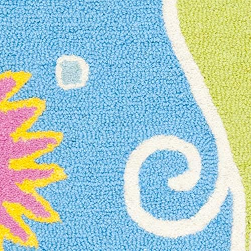 SAFAVIEH Kids Collection Runner Rug - 2'3" x 7', Blue & Green, Handmade Floral Wool, Ideal for High Traffic Areas in Living Room, Bedroom (SFK383A)