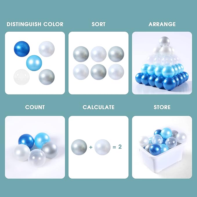 Ball Pit Balls Plastic Balls for Ball Pit Phathalate Free BPA Free Plastic Balls 100pcs 2.2" Set for Toddlers for Play Tent Tunnel