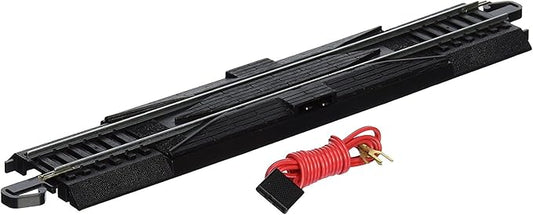 Bachmann Trains - Snap-Fit E-Z TRACK 9” STRAIGHT TERMINAL RERAILER w/WIRE (1/card) - STEEL ALLOY Rail With Black Roadbed - HO Scale