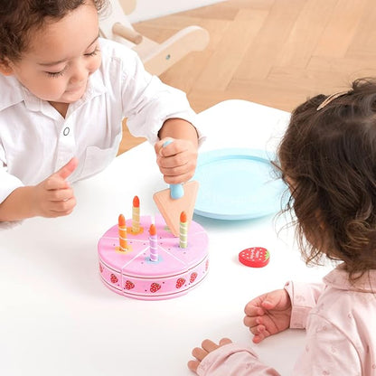 New Classic Toys Wooden Ice Cream Set Pretend Play Toy for Kids Cooking Simulation Educational Toys and Color Perception Toy for Preschool Age Toddlers Boys Girls
