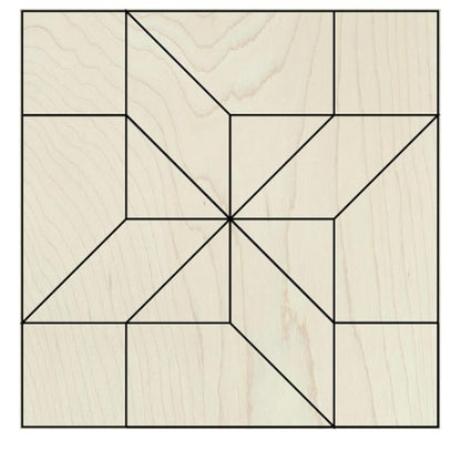 Unfinished Barn Quilt Square Wooden Sign Painting DIY, Country Decor Wall Art Quilts Blocks Crafts to Paint (15 inches, Friendship Star)