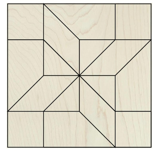 Unfinished Barn Quilt Square Wooden Sign Painting DIY, Country Decor Wall Art Quilts Blocks Crafts to Paint (15 inches, Friendship Star)