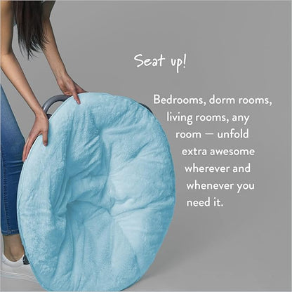 Urban Lifestyle Faux Fur Saucer Chair, Light Blue