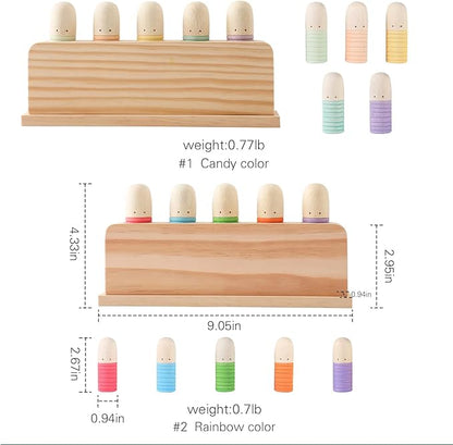 Pop Up Toy Multicolor Puppets | Wooden Color Sorting Toys | STEM Montessori Color Matching Toys | Preschool Learning Educational Toys Gifts for Kids Boys Girls Ages for 1 2 3 Years (Classic Colours)