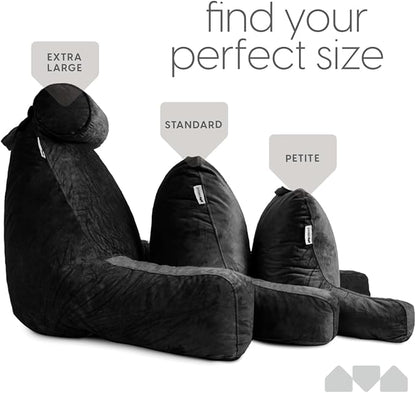 Milliard Reading Pillow with Shredded Memory Foam, Large Adult Backrest with Arms, Back Support for Sitting Up in Bed with Washable Cover (Sit up Pillow)