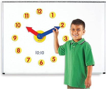 Learning Resources Magnetic Time Activity Set, Homeschool, Time Telling, Basic Math Skills, Giant Demo Clock, Whiteboard Accessories, Grades K+, Ages 5+