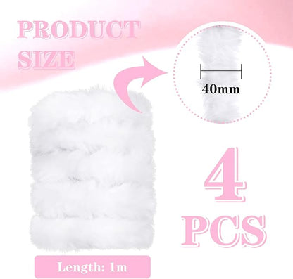 TOAOB 4pcs Thick Pipe Cleaners White Large Chenille Stems for Crafts Long 39 Inch Fuzzy Sticks Craft Supplies for DIY Art Craft Projects Home Decorations