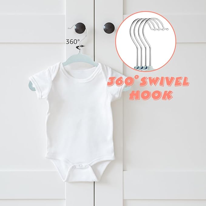 Kids Velvet Hangers 30 Pack, 11 Inch Size Non-Slip Baby Hangers, Space-Saving Nursery Hangers, Perfect Infant/Toddler Clothes Hangers for Daily Use(Blue)