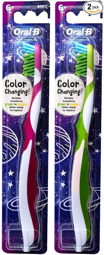 Oral-B Pro-Health Junior CrossAction Galaxy Toothbrush, Ages 6+, Soft - Pack of 2