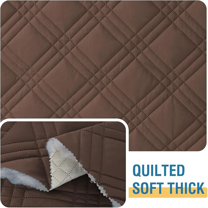 H.VERSAILTEX 100% Waterproof Recliner Chair Cover Non-Slip Reclining Cover for Electric Power Lift Recliner Chair Washable Reclining Chair/Furniture Protector for Kids, Pets,Brown/Beige