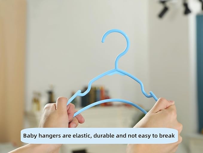 50 pcs White Baby Nursery Closet Hangers,Non-Slip Laundry Infant Pant Hanger for Newborn Clothes,Ultra-Thin Child Coat Hanger for Girl Boy Toddler Kid