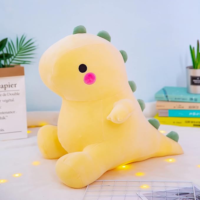 Cute Dinosaur Plush Toys Fat Dinosaur Stuffed Animals Toys Dolls Dinosaur Plush Toy Soft Stuffed Animal Dino Plushies Doll Cute Birthday Gifts for Kids Girls Boys (Yellow,19in)