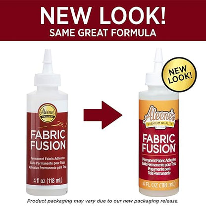 Aleene's Fabric Fusion Permanent Fabric Adhesive 4 fl. oz. Washable Fabric Glue for Clothes, Denim, Leather, Patches, Polyester, Cotton, Fabrics, Dries Flexible