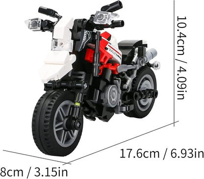 Motorcycle Building Blocks for Boys, 88012 Collectible Motorcycle Display Models Off-Road Motorbike Building Toy 303Pcs,Birthday for Age 6+ Boys, Compatible with Classical Brand Set