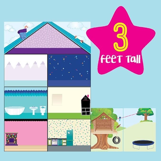 Craft-tastic Jr – Wall Sticker Playhouse – 3-Foot Tall Dreamhouse with Over 650 Reusable Stickers