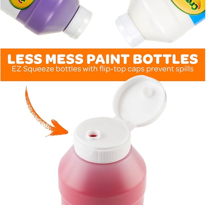 Crayola Washable Paint (12ct), Bulk Paint Set for Kids, Nontoxic Paint, Kids Craft Supplies, Teacher Classroom Must Have, 16 Oz