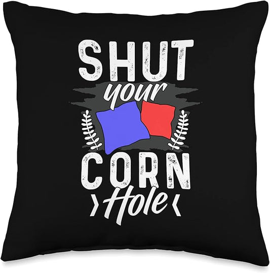 Cornhole Gifts for Men, Women & Kids Funny Bean Bags Cornhole Player Throw Pillow, 16x16, Multicolor