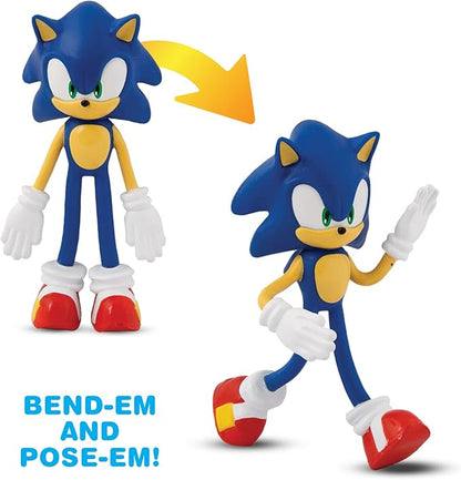 TCG Toys Bend-EMS - Sonic The Hedgehog - The Original Bendable, posable Actions Figures from The 90's are Back! Great Birthday Gifts for Kids, Boys, and Girls