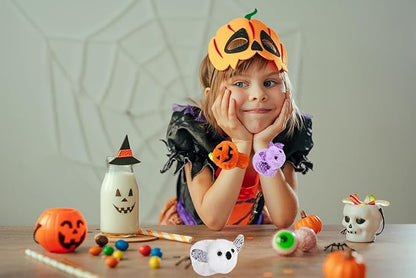 Halloween Plush Slap Bracelets, 8" Bracelets, Party Favor (6-Pack)