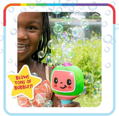 Little Kids Cocomelon Light and Sound Musical Bubble Wand, Includes Bubble Solution