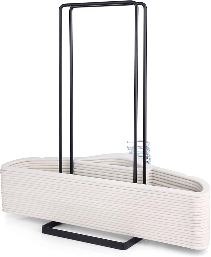 Hanger Organizer Stacker,Hanger Storage Rack Holds Up to 58 Velvet Hangers for Closet & Laundry Room,Portable Hanger Holder Keeps Adult & Children's Hangers Neat & Tidy