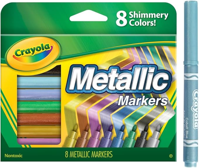 Crayola Metallic Markers, Art Supplies, 8 Count, Colors May Vary