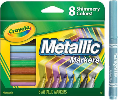 Crayola Metallic Markers, Art Supplies, 8 Count, Colors May Vary