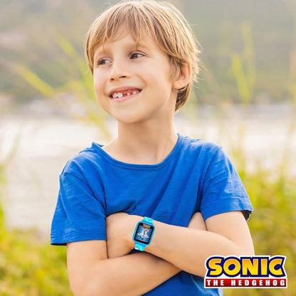 SEGA Sonic the Hedgehog Educational Learning Touchscreen Smart Watch Toy for Boys, Girls, Toddlers - Selfie Cam, Learning Games, Alarm, Calculator, Pedometer (Model: SNC4055AZ)