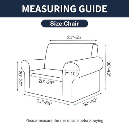 2025 New Stretch Chair Sofa Slipcovers Couch Cover for 1 Seater Furniture Protector Sofa Covers with Elastic Bottom Jacquard Fabric Small Checks for Pets, Kids - Classic Blue