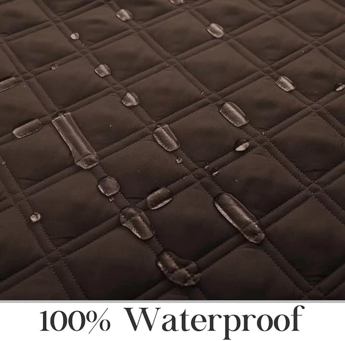 TOMORO Non-Slip Recliner Sofa Cover - 100% Waterproof Seat Recliner Chair Slipcover Furniture Protector, Washable Couch Cover for Dog and Kids, 23 x 38 inch Brown