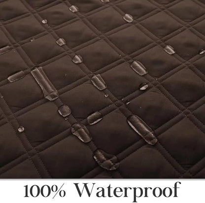 TOMORO Non-Slip Recliner Sofa Cover - 100% Waterproof Seat Recliner Chair Slipcover Furniture Protector, Washable Couch Cover for Dog and Kids, 23 x 38 inch Brown