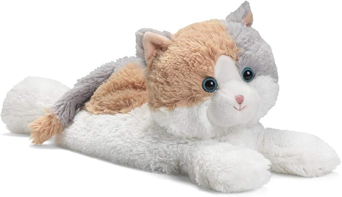warmies Microwavable & Weighted Stuffed Animals, Calico Cat - Heated Stuffed Animal Plushie for Warmth & Comfort - Cute Soft Plush Toys for Boys, Girls, Babies & Toddlers