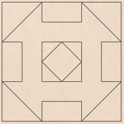 Unfinished Barn Quilt Square Wooden Sign, Country Decor Canvas Quilts Blocks (9 inches, Greek Square)