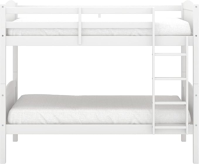 Hillsdale Alexis Contemporary Wood Arch Twin Over Twin Size Bunk Bed, White