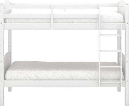 Hillsdale Alexis Contemporary Wood Arch Twin Over Twin Size Bunk Bed, White