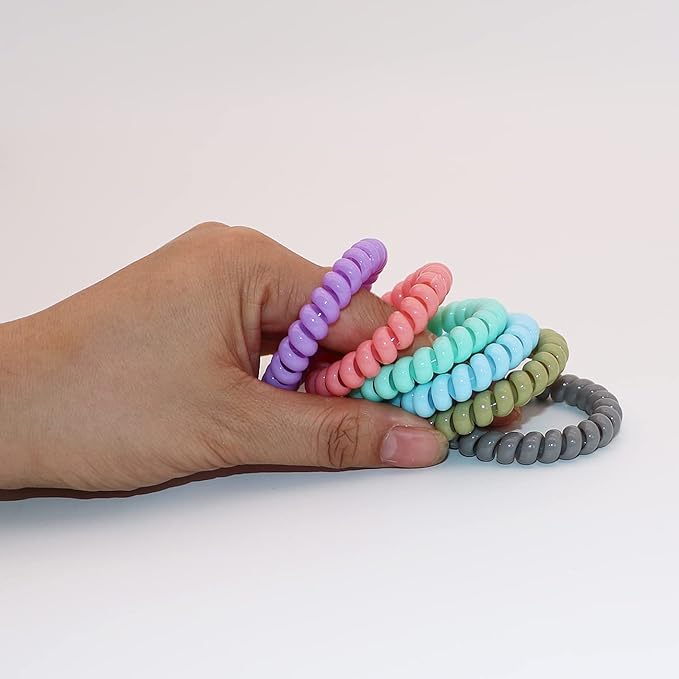 MaberryTech Direct Sensory Chew Bracelet for kids, 6 Pack Stretchy Coil Bracelets Fidget Toys for Boys Girls with Autism ADHD Anxiety, Sensory Chew Toys for Autistic Children