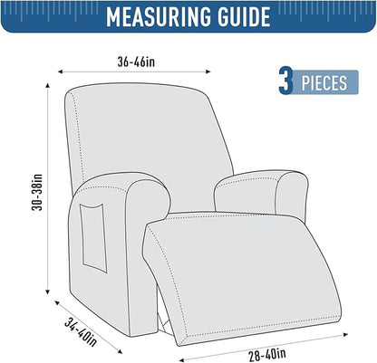 TAOCOCO Oversized Recliner Cover Stretch Recliner Chair Covers, Jacquard Reclining Chair Cover, Furniture Protector Sofa Slipcovers Couch Covers with Elastic Bottom for Kids, Pets(Cream White)