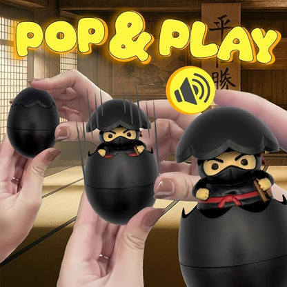 Egg Pops Talking Easter Egg Toy - Figure Pops Up & Plays Sounds, Easter Basket Stuffers for Teens - Interactive Kids Toys or Funny Gag Gifts for Teens, Cute Collectible Spring Character (Ninja)