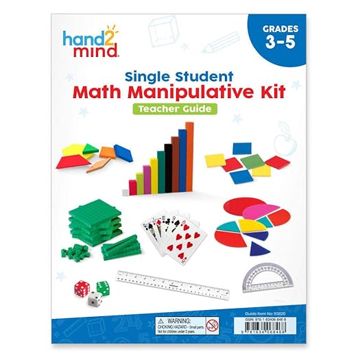 hand2mind Individual Student Manipulative Kit for Kids Ages 8-10, Individual Practice for Kids at Home Or Classroom, Easy to Follow Guide, Math Manipulative Supplies, Homeschool Supplies (Set of 12)