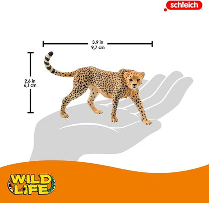 Schleich Wild Life, Animal Figurine, Animal Toys for Boys and Girls 3-8 Years Old, Female Cheetah, Ages 3+