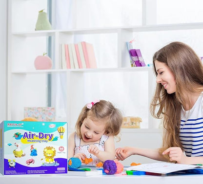 Air Dry Clay 66 Colors, Modeling Clay for Kids, DIY Model Magic Clay, Molding Clay Kit with Sculpting Tools, Non-Sticky Soft and Super Light, Arts and Crafts Gift for Boys Girls Kids.