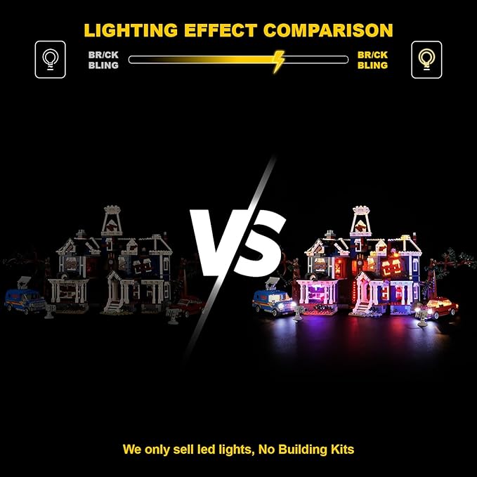 Vaodest LED Lighting Set Compatible with LEGO 11370 Stranger Things The Creel House, DIY Light Kit for 11370 Building Blocks Model, Easy Installation Lighting Accessories (Building Sets Not Included)