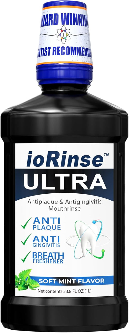 ioRinse Ultra is The Most Dentist-Recommended Periodontal Rinse of its Kind for Adults and Kids Oral Care and Hygiene. It’s an Alcohol Free, Bad Breath Treatment and Gum Mouthwash with Xylitol. 1L