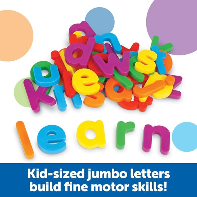 Learning Resources Jumbo Magnetic Lowercase Letters, Develops Letter and Color Recognition Skills, ABC for Kids, Alphabet, Educational Toys for Toddlers, Set of 40 Pieces, Ages 3+