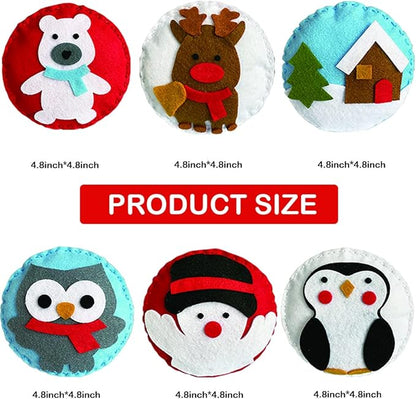 MOVEBO Felt DIY Sewing Crafts (Christmas Ornaments DIY Set),DIY Kit My First Sewing Kit for Kids Girls Boys Preschool Sewing Kits Projects Craft Kits for Kids Sewing Kit Art Projects
